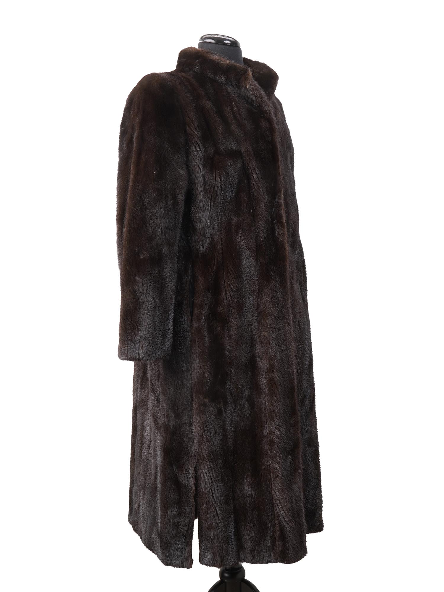 VINTAGE DARK WOMENS BLACKGLAMA MINK FUR COAT PIC-1